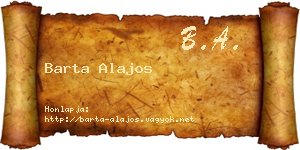 Barta Alajos névjegykártya